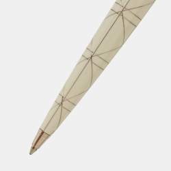 Pre Owned Dior White Composite Silver Tone Ballpoint Pen