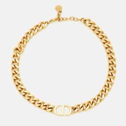 Pre Owned Dior 30 Montaigne Gold Tone Choker Necklace