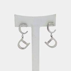 Pre Owned أقراط ديور لون فضي