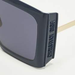 Pre Owned Dior Navy Blue/Gold Tone Dior Solar S2U 30BO Square Sunglasses