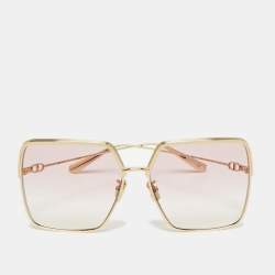Pre Owned Dior Pink/Gold Tone Gradient EverDior S1U Square Sunglasses