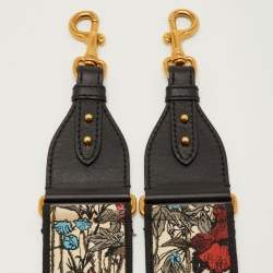 Pre Owned Dior Bag Shoulder Strap Multicolor Floral Embroidered Canvas and Leather