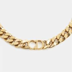 Pre Owned Dior CD Danseuse Etoile Gold Tone Choker Necklace