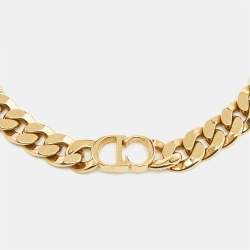 Pre Owned Dior CD Danseuse Etoile Gold Tone Choker Necklace
