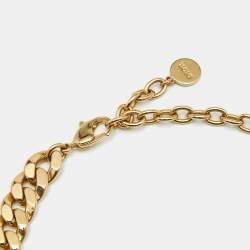 Pre Owned Dior CD Danseuse Etoile Gold Tone Choker Necklace