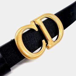 Pre Owned حزام ديور سرج جلد أسود