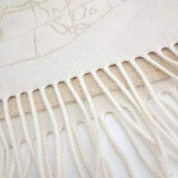 Pre Owned Dior Beige, White Wool Muffler and Shawl