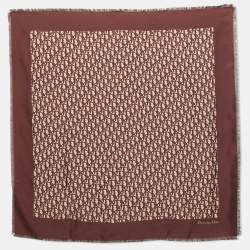 Pre Owned Christian Dior Bicolor Oblique Silk Scarf