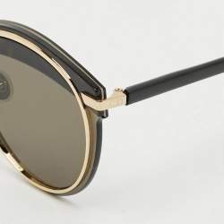 Pre Owned Dior Black/Brown Off Set 5812M Round Sunglasses