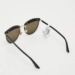 Pre Owned Dior Black/Brown Off Set 5812M Round Sunglasses