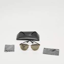 Pre Owned Dior Black/Brown Off Set 5812M Round Sunglasses
