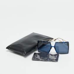 Pre Owned Dior Blue/Gold Tone JBWA9 30Montaigne Oversized Sunglasses