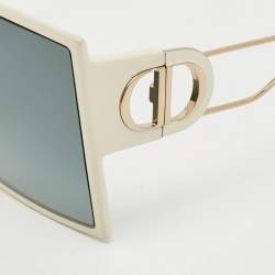 Pre Owned Dior Off White/Black SZJ11 30Montaigne Square Sunglasses