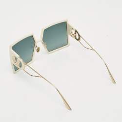 Pre Owned Dior Off White/Black SZJ11 30Montaigne Square Sunglasses