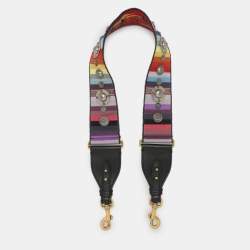 مملوكة مسبقًا Dior Multicolor Embroidered Canvas Studded Shoulder Bag Strap