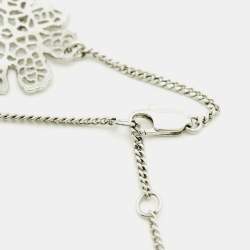 Pre Owned Dior Floral Crystals Silver Tone Bracelet