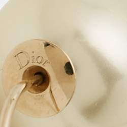Pre Owned Dior Tribales Faux Pearl Gold Tone Earrings