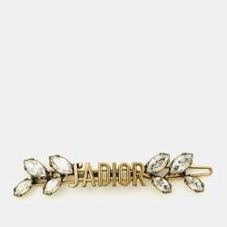 Pre Owned Dior J'Adior Crystals Gold Tone Metal Pin