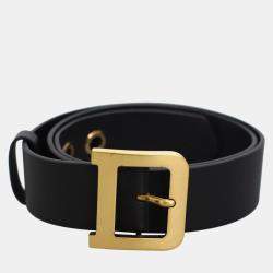 Pre Owned Dior Diorquake Blue Leather Belt GHW