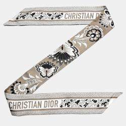 مملوكة مسبقًا وشاح ديور حرير متعدد الألوان تزيين العنق