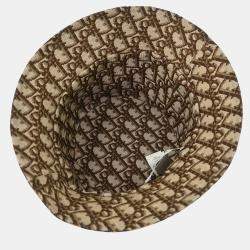 Pre Owned Christian Dior Beige Brown Leopard Bucket Hat #58