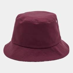 Pre Owned Christian Dior Burgundy Oblique Reversible Teddy-D Bucket Hat Size 57