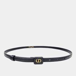 Pre Owned Christian Dior Black Leather Barbie Belt