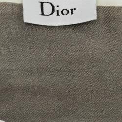 Pre Owned ABCDior Grey Grace Print Silk Mitzah Scarf