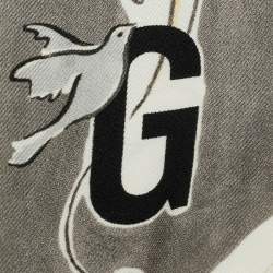 Pre Owned ABCDior Grey Grace Print Silk Mitzah Scarf