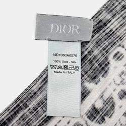 Pre Owned Dior Homme Oblique Black/Multicolor Silk Scarf