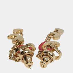 Pre Owned Christian Dior Gold Tone Earrings