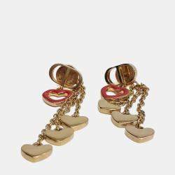 Pre Owned Christian Dior Gold Tone Earrings