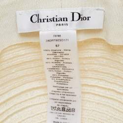 Pre Owned Christian Dior Beige D-Bobby Straw Hat Size 57