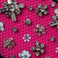 Pre Owned Dior Pink Crystal and Fabric Stardust Embellished IPhone 6 Case