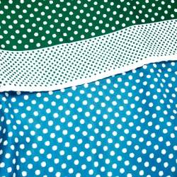 Pre Owned Dior Green and White Polka Dotted Silk Square Scarf