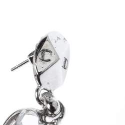Dior Crystal Heart Silver Tone Set of Three Drop Earrings