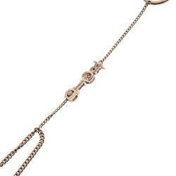 Pre Owned مجوهرات يد ديور شعار مرصع كريستال ذهب وردي اللون