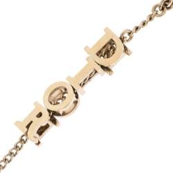 Pre Owned مجوهرات يد ديور شعار مرصع كريستال ذهب وردي اللون