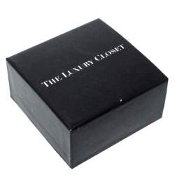 Pre Owned خاتم كريستيان ديور مرصع كريستال كرة لؤلؤ صناعي ذهبي مقاس 55