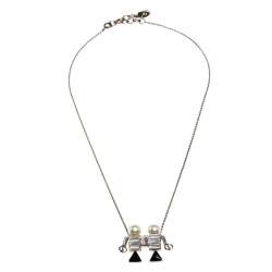 مملوكة مسبقًا Dior Tell Me Dior Gemini Faux Pear Gold Tone Pendant Necklace 