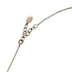 مملوكة مسبقًا Dior Tell Me Dior Gemini Faux Pear Gold Tone Pendant Necklace 