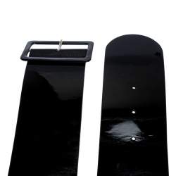 Pre Owned Dior Black Patent Leather Wide Waist Belt 95CM