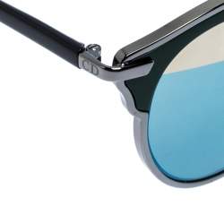 Pre Owned Dior Dark Ruthenium/Azure Gold Mirror Dior So Real Round Sunglasses