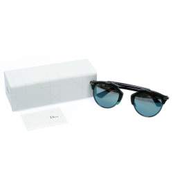 Pre Owned Dior Dark Ruthenium/Azure Gold Mirror Dior So Real Round Sunglasses