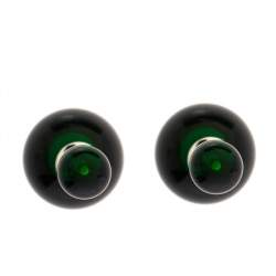 Pre Owned Dior Tribale Green Resin Silver Tone Stud Earrings 