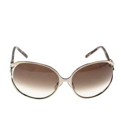 Pre Owned Dior Silver/Brown Gradient M88JS Diorose Oversize Sunglasses