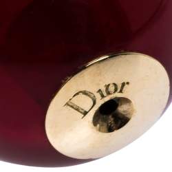مملوكة مسبقًا Dior Mise en Dior Tribales Red Resin Gold Tone Stud Earrings