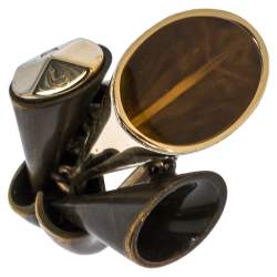 Pre Owned خاتم ديور نحاسي اللون شيستر كوكتيل مقاس 54.5