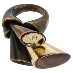 Pre Owned خاتم ديور نحاسي اللون شيستر كوكتيل مقاس 54.5