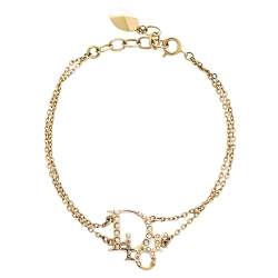 Pre Owned سوار ديور كريستال أوبليك بحلية مزدوجة